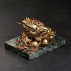 Сувенир "Денежная жаба", 7х10х7 см, змеевик, гипс - фото 10024861