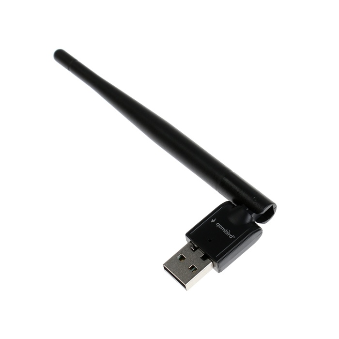 Адаптер Wi-Fi Gembird WNP-UA-010, 150 Mbps, USB, антенна, чёрный - Фото 1