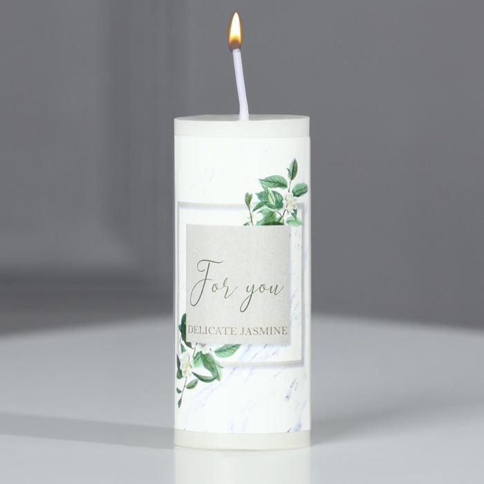Ароматическая свеча столбик «For you», аромат жасм.ин, 3 x 7,5 см. - Фото 1