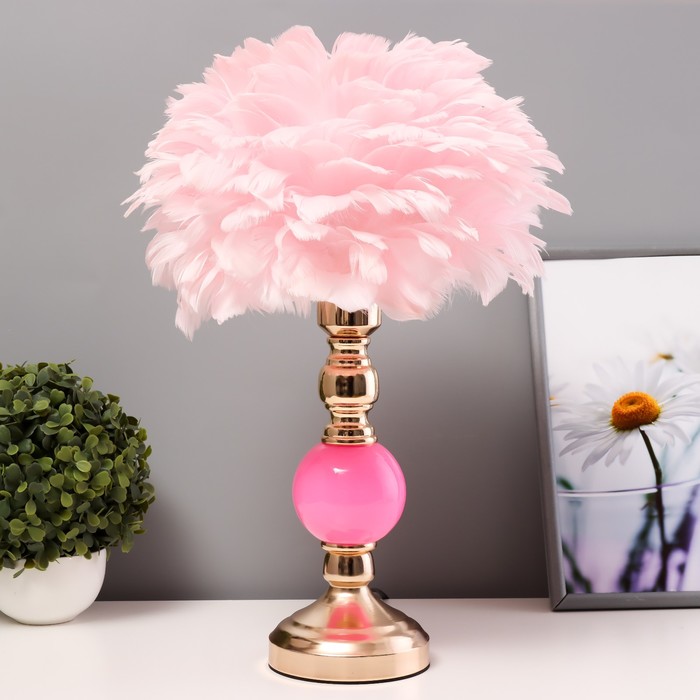 Настольная лампа «Перина» Е27 40 Вт бело-золотой 30×30×42 см - Фото 1