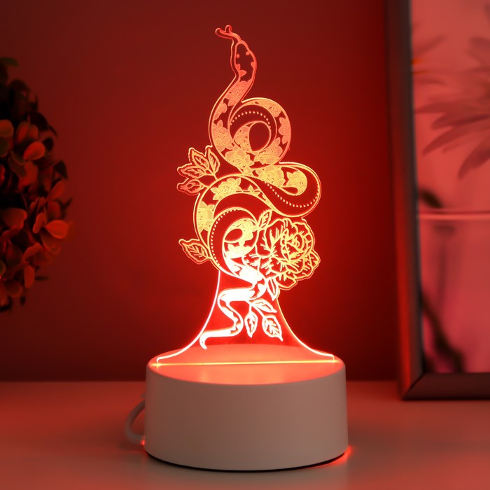 Светильник "Змея" LED RGB от сети 6,5х9,5х15 см - фото 1908127706