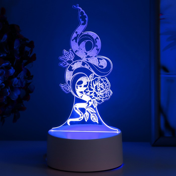 Светильник "Змея" LED RGB от сети 6,5х9,5х15 см - фото 1908127710
