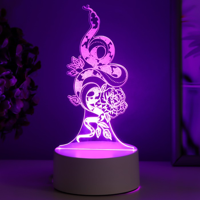 Светильник "Змея" LED RGB от сети 6,5х9,5х15 см - фото 1908127711