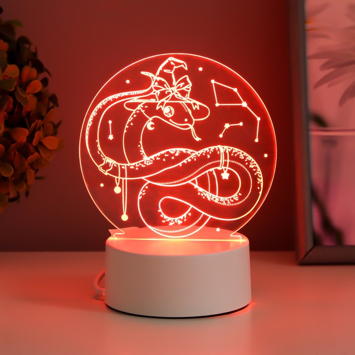Светильник "Змейка в шляпе" LED RGB от сети 13,2х9,5х13,9 см - фото 1908127715