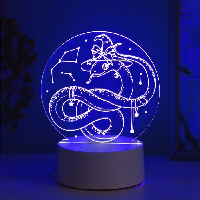 Светильник "Змейка в шляпе" LED RGB от сети 13,2х9,5х13,9 см - фото 1928585042