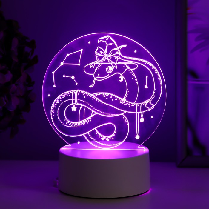 Светильник "Змейка в шляпе" LED RGB от сети 13,2х9,5х13,9 см - фото 1928585043