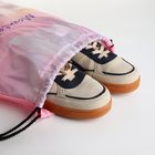 Мешок для обуви на шнурке, цвет розовый - Фото 4