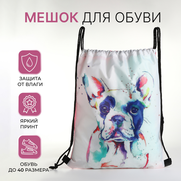 

Мешок для обуви на шнурке, цвет белый