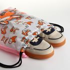Мешок для обуви на шнурке, цвет белый/оранжевый - Фото 4