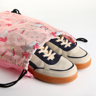 Мешок для обуви на шнурке, цвет розовый - Фото 4