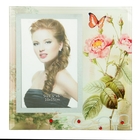 Фоторамка стекло "Садовые цветы" зеркальная, со стразами, 10х15 см - Фото 1