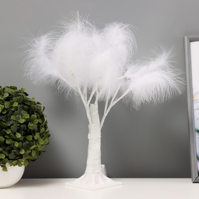 Ночник «Перья» LED белый 17×18×35 см