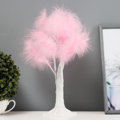Ночник «Перья» LED розовый 17×18×35 см
