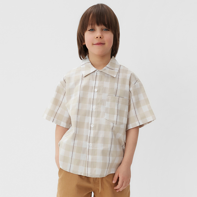 Рубашка для мальчика KAFTAN "Клетка", размер 34 (122-128