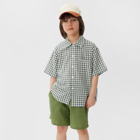 Костюм для мальчика (рубашка и шорты) KAFTAN, р.34 (122-128), зеленый