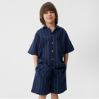 Костюм для мальчика (рубашка, шорты) KAFTAN, р.34 (122-128), синий - фото 26409725