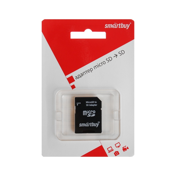 Адаптер для карты памяти Smartbuy, micro SD - SD, черный - Фото 1