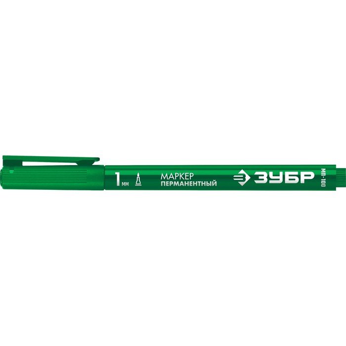 Маркер строительный ЗУБР МП-100 06320-4, перманентный, заострённый, 1 мм, зеленый