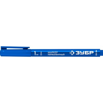 Маркер строительный ЗУБР МП-100 06320-7, перманентный, заострённый, 1 мм, синий