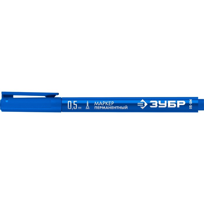 Маркер строительный ЗУБР МП-50 06321-7, перманентный, экстратонкий, 0.5 мм, синий