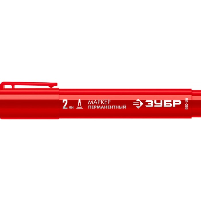 Маркер строительный ЗУБР МП-300 06322-3, перманентный, заостренный, 2 мм, красный