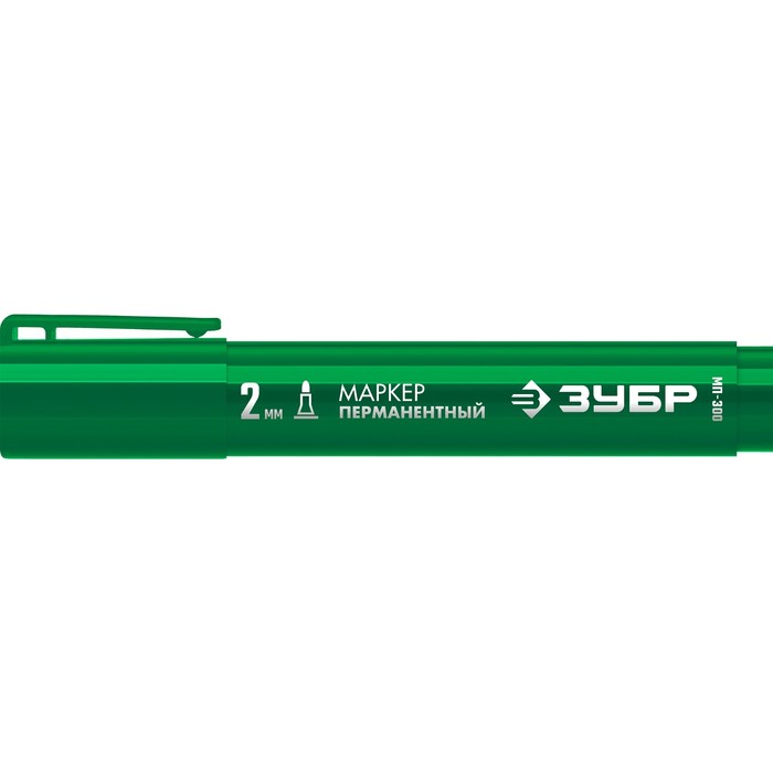 Маркер строительный ЗУБР МП-300 06322-4, перманентный, заостренный, 2 мм, зеленый - Фото 1