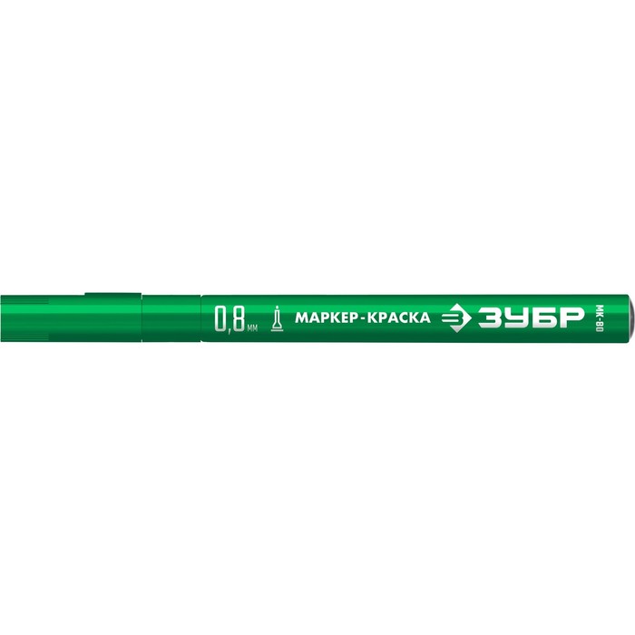 Маркер-краска строительный ЗУБР МК-80 06324-4, экстратонкий, 0.8 мм, зеленый - Фото 1