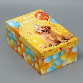 Коробка подарочная прямоугольная, упаковка, «С днём рождения», 24 х 15.5 х 9.5 см