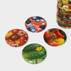 Крышка для консервирования Komfi «Калейдоскоп», ТО-82 мм, жесть, винтовая, лак, литография, фасовка 20 шт., разноцветная - Фото 3