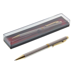 {{photo.Alt || photo.Description || 'УЦЕНКА Ручка подарочная, шариковая, в пластиковом футляре, поворотная, «Эксперт», серая с золотистыми вставками'}}