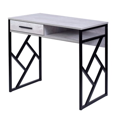 Стол письменный Frame New, 800×510×760 мм, цвет цемент светлый / чёрный металл