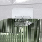 Органайзер для хранения «GREEN», навесной, 1 секция, с клеевой основой, 11,5 × 8 × 11 см, цвет полупрозрачный/зелёный - Фото 6