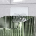 Органайзер для хранения «GREEN», навесной, 1 секция, с клеевой основой, 11.5×8×11 см, полупрозрачный, зелёный - Фото 6