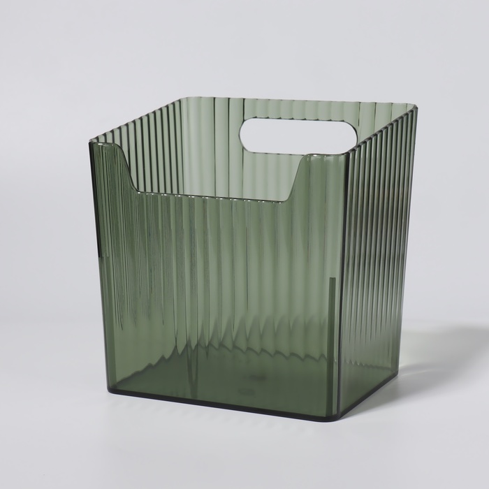 Органайзер для хранения «GREEN», навесной, 1 секция, с клеевой основой, 11,5 × 8 × 11 см, цвет полупрозрачный/зелёный