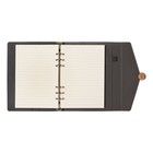 Органайзер на кольцах А5, 80 листов, кожзам, c клапаном, линия, с ручкой, в подарочной коробке, черно-серый - фото 23961951