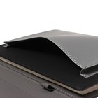 Органайзер на кольцах А5, 80 листов, кожзам, c клапаном, линия, с ручкой, в подарочной коробке, черно-серый - фото 23961952