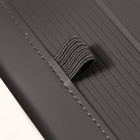 Органайзер на кольцах А5, 80 листов, кожзам, c клапаном, линия, с ручкой, в подарочной коробке, черно-серый - фото 23961953