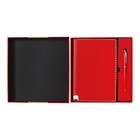 Ежедневник недатированный А5, 80 листов, искусственная кожа, с ручкой, в подарочной коробке, красный - Фото 12