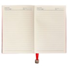 Ежедневник недатированный А5, 80 листов, искусственная кожа, с ручкой, в подарочной коробке, красный - Фото 5