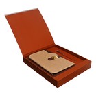 Органайзер на кольцах А6+, 80 листов, кожзам, c хлястиком, линия, с ручкой, в подарочной коробке, коричневый - фото 12275366