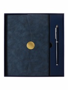 Ежедневник-органайзер Calligrata в подарочной упаковке, А6+, 80 листов, с ручкой, обложка из искусственной кожи, синий - Фото 6