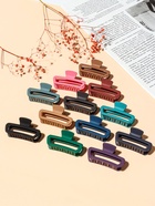 Краб для волос "Матовый" прямой округление, 7.5 см, микс (12 шт) - фото 809157585