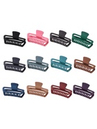 Краб для волос "Матовый" прямой округление, 7.5 см, микс (12 шт) - фото 809157586