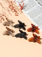 Крабик для волос «Глянец», бабочка полоски, 7 см, МИКС (комплект 12 шт) - фото 52075371