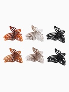 Крабик для волос «Глянец», бабочка полоски, 7 см, МИКС (комплект 12 шт) - фото 52075372