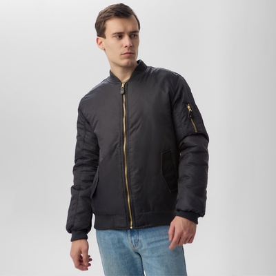 Бомбер мужской на молнии MIST, размер 54, черный