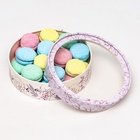 Коробка подарочная с окном «Цветы», 20×6 см, бежево-фиолетовая - Фото 4