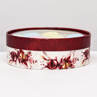 Коробка для макарун тубус с окном "Цветы", бело-бордовый 20 х 6 см - фото 3396949