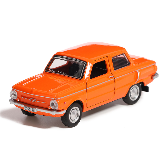 Машина металлическая «Запорожец», инерция, открываются двери, багажник, 12 см, оранжевый