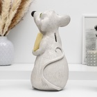 Копилка "Крыса с сыром" серая, 24х16х14см - фото 24430324